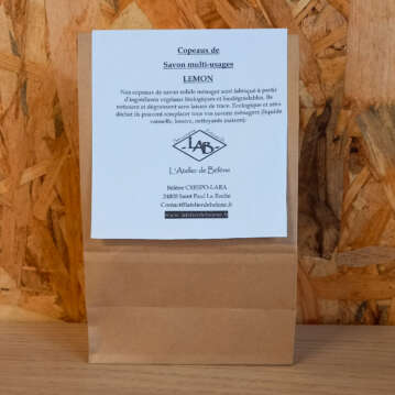 sachet de copeaux de savons ménager lemongrass en papier kraft