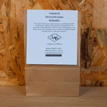 sachet de copeaux de savons ménager romarin en papier kraft