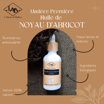 Huile de noyau d'abricot BIO, L'Atelier de Bélène