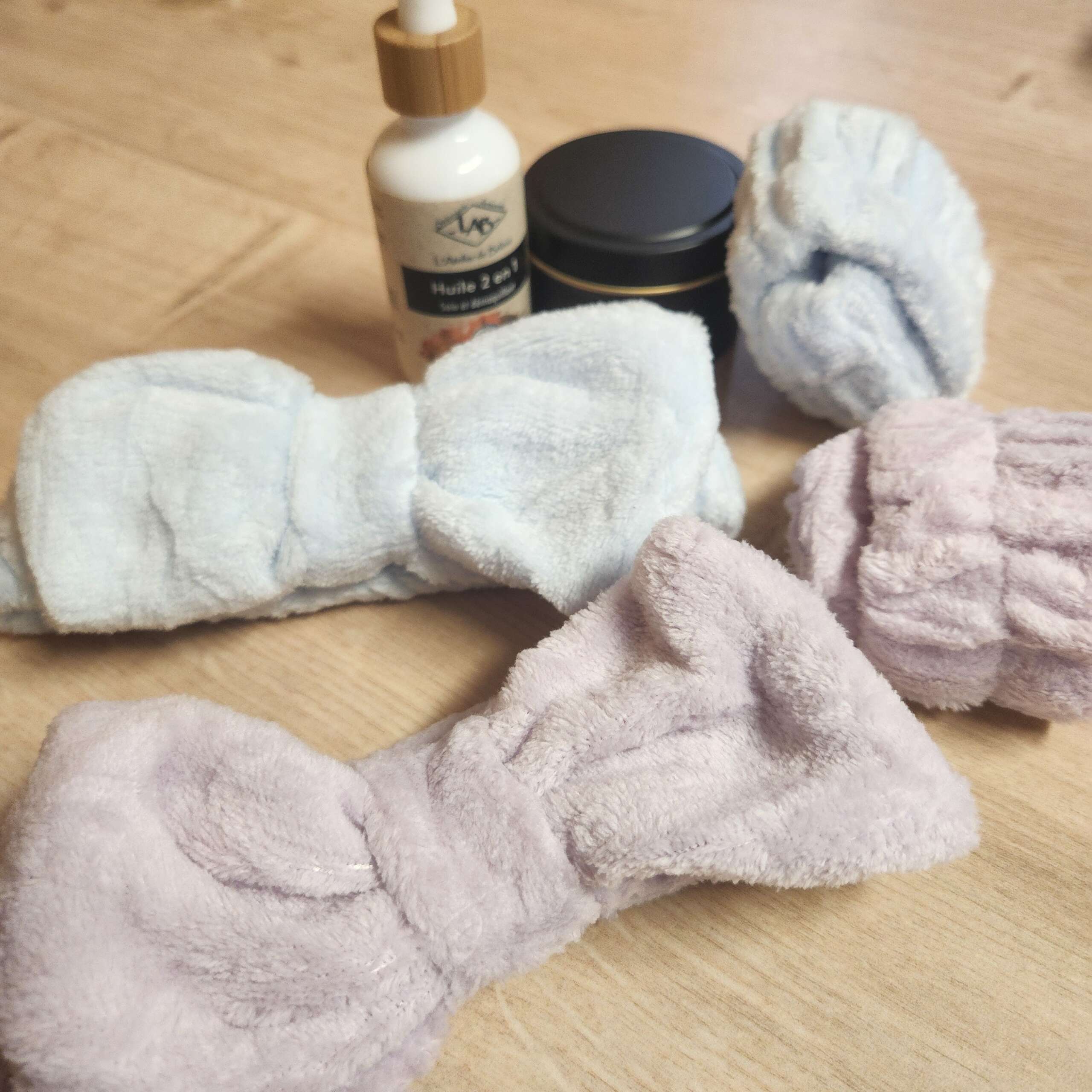 bandeau + bracelets-absorbants-lavage-visage, vendus séparément, coloris non contractuels